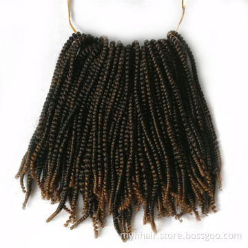 Brown 8 inch 50 strands/pack black Synthetic curly Crochet Hair Extension For African Braids Nubian Twist Crochet Braids